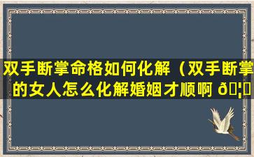 双手断掌命格如何化解（双手断掌的女人怎么化解婚姻才顺啊 🦁 ）